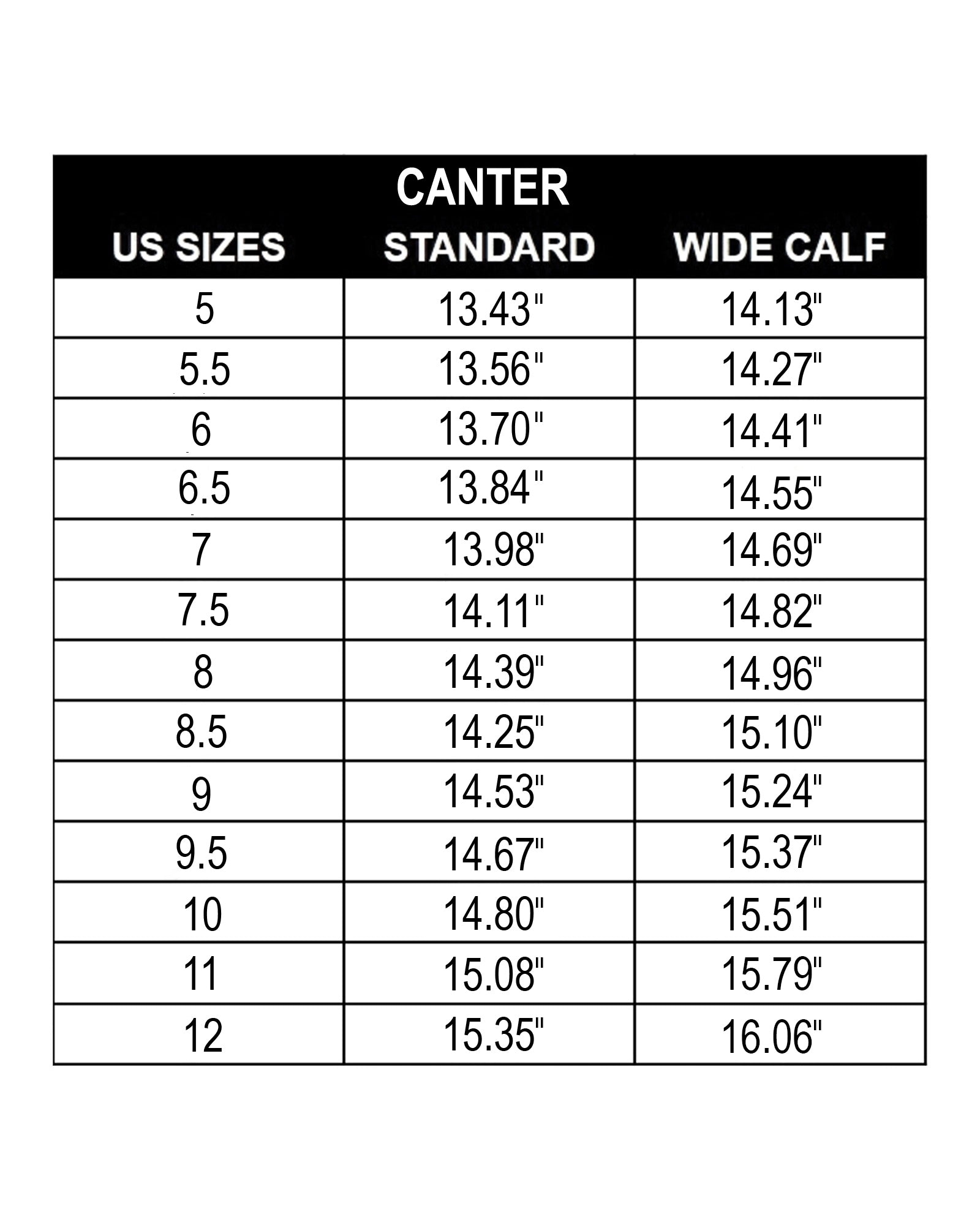 Calf Measurement Chart