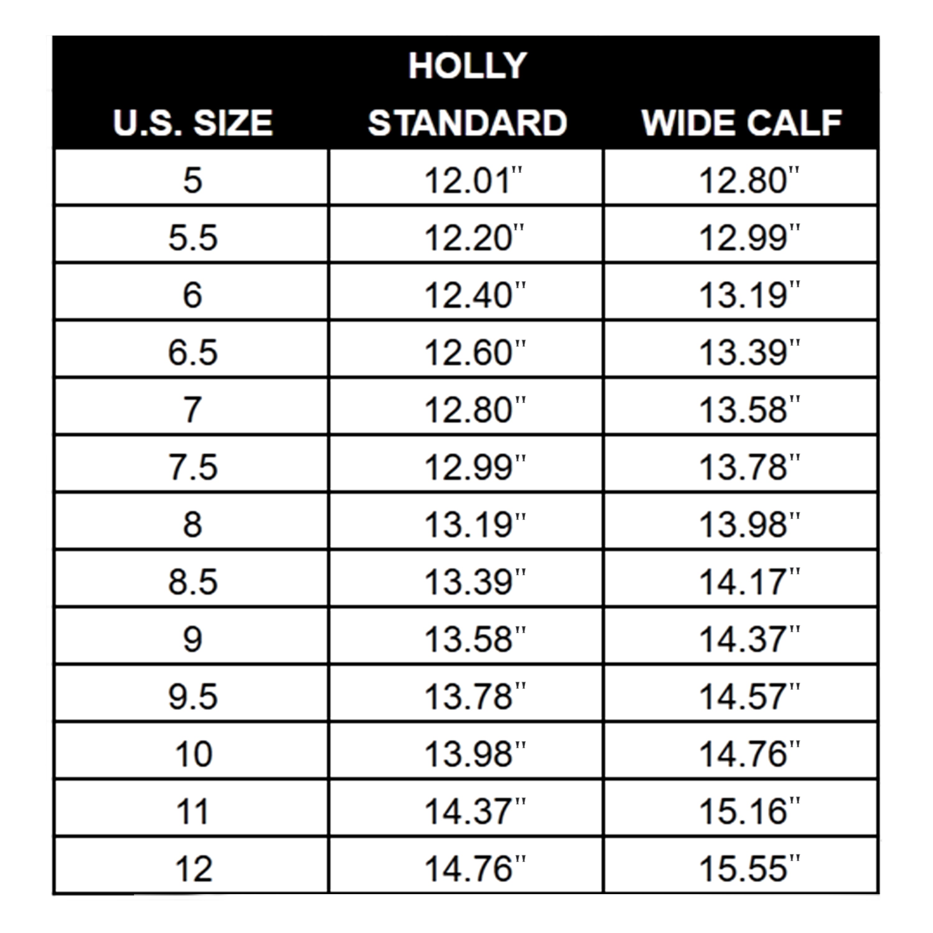 Calf Measurement Chart