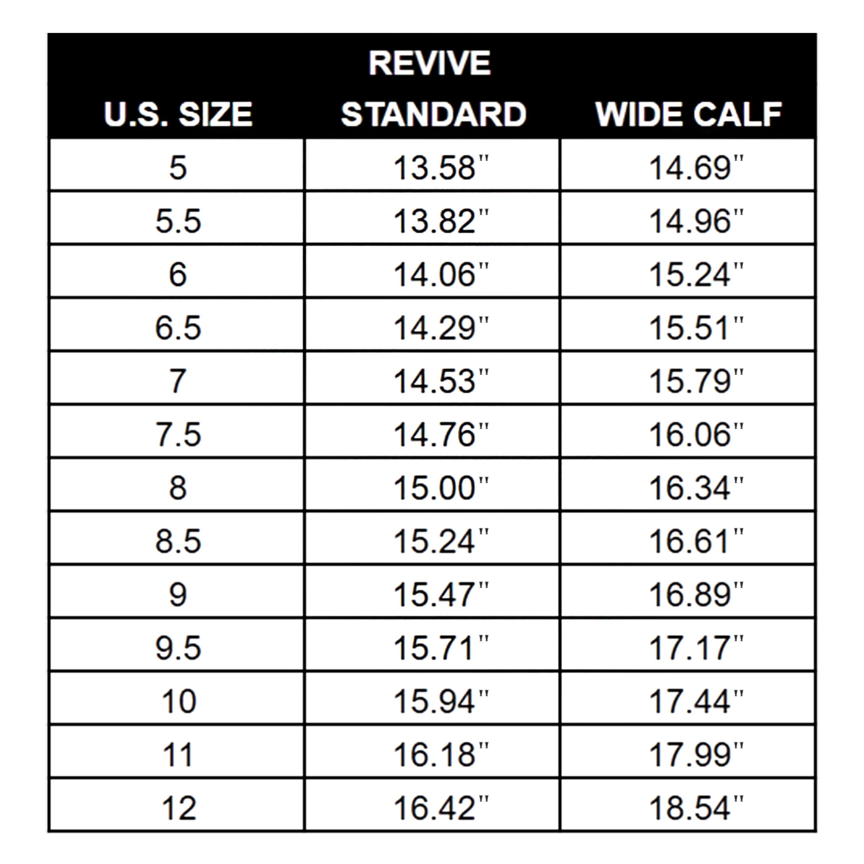 Calf Measurement Chart