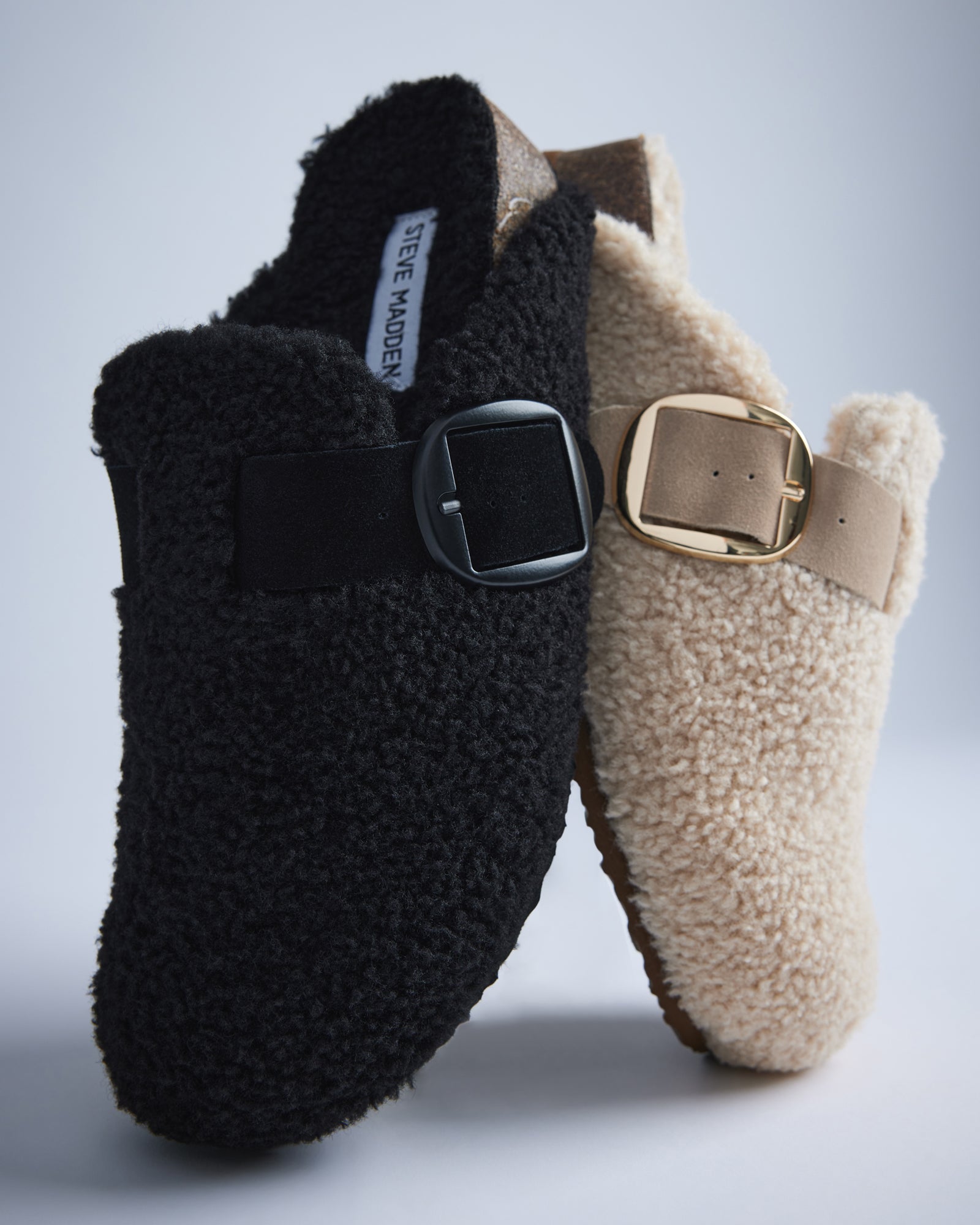 CUDDLE Black Fuzzy Slipper | Women's Slippers – Steve Madden