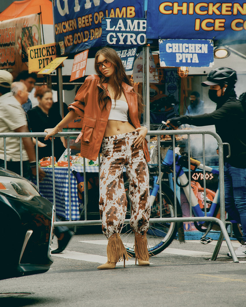 HARLI JEAN BROWN COW PRINT