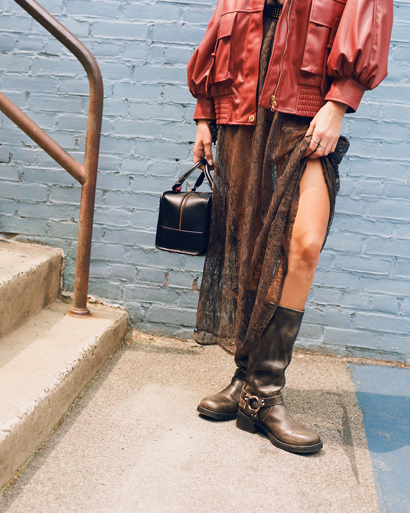 ROCKY Brown Distressed Women's Knee-High Moto Boots – Steve Madden