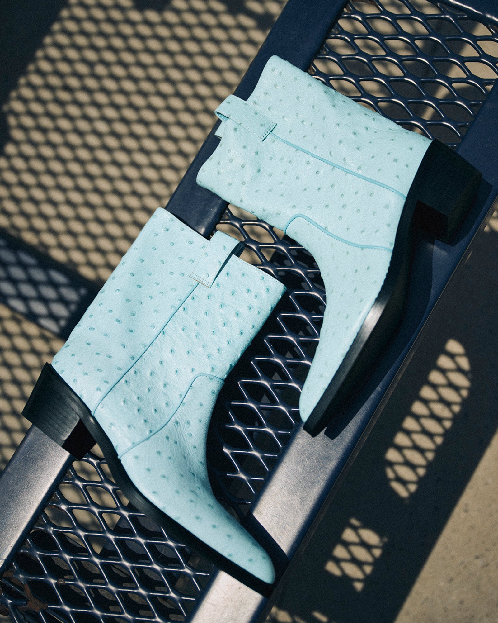 VINNY OSTRICH TURQUOISE LEATHER - view 7