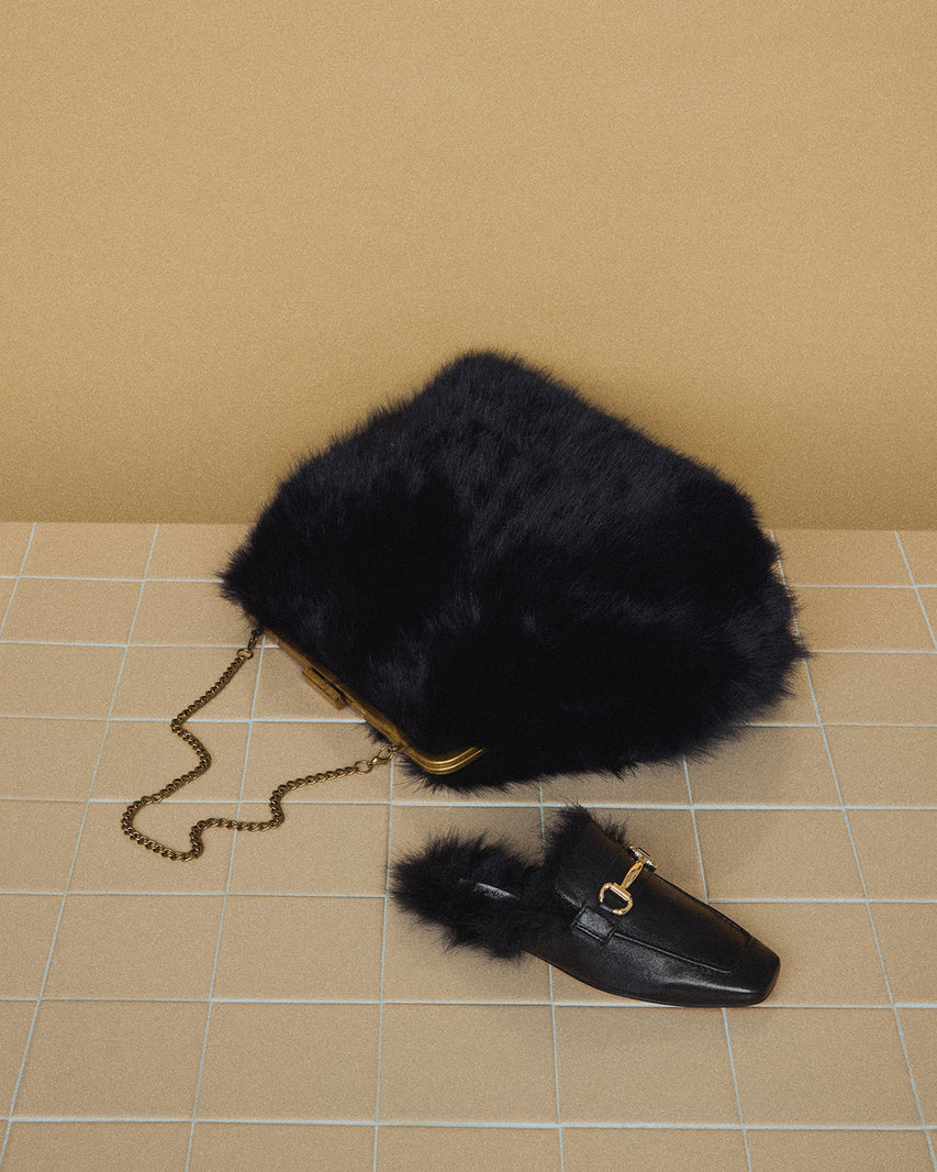 ROMEO FAUX FUR FLAT & SEFINA BAG BUNDLE