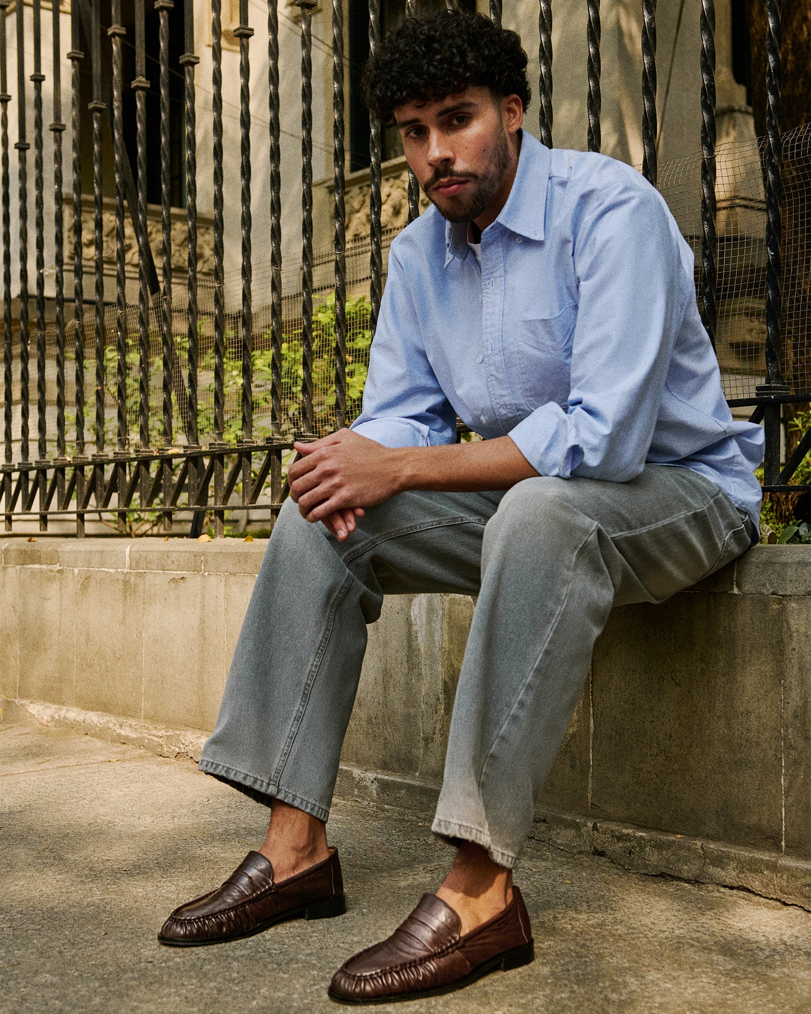 QUINCEY Brown Leather Slip-On Men