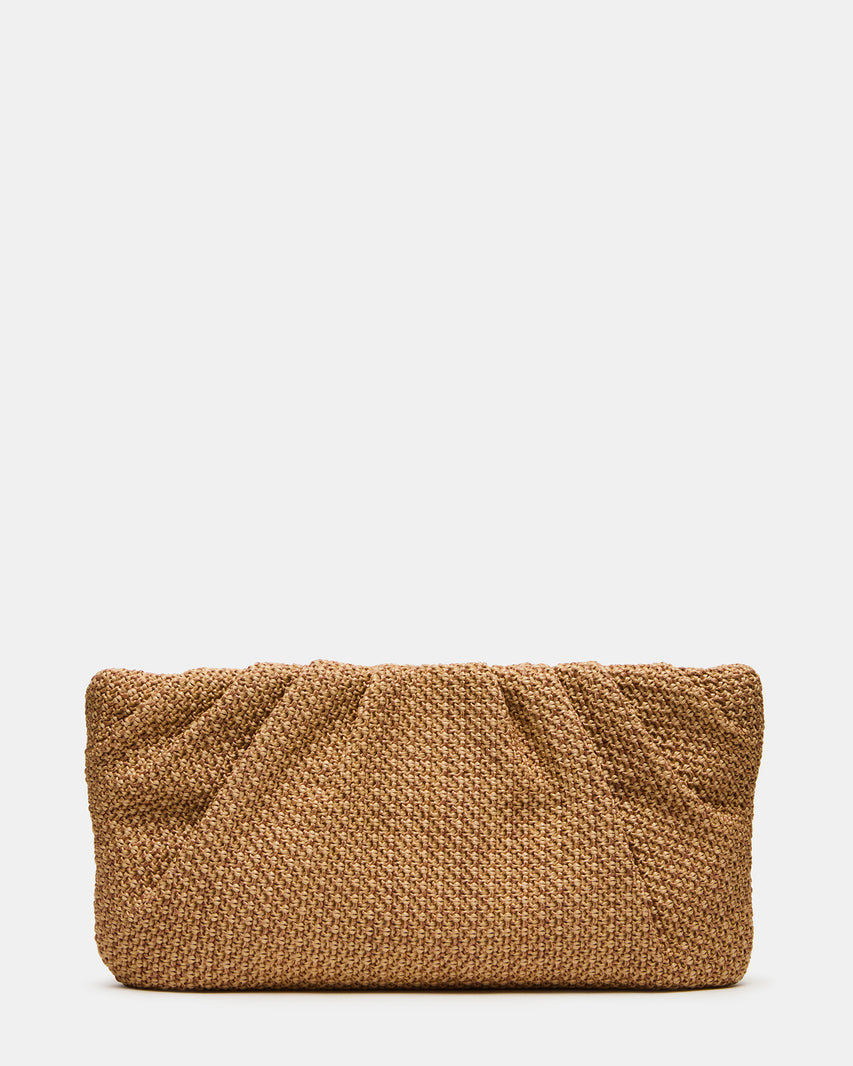 TULUM Natural Straw Clutch Crossbody Handbag | Steve Madden