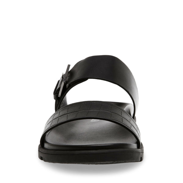 CADMUS Black Leather Slip-On Sandal | Men's Slides – Steve Madden