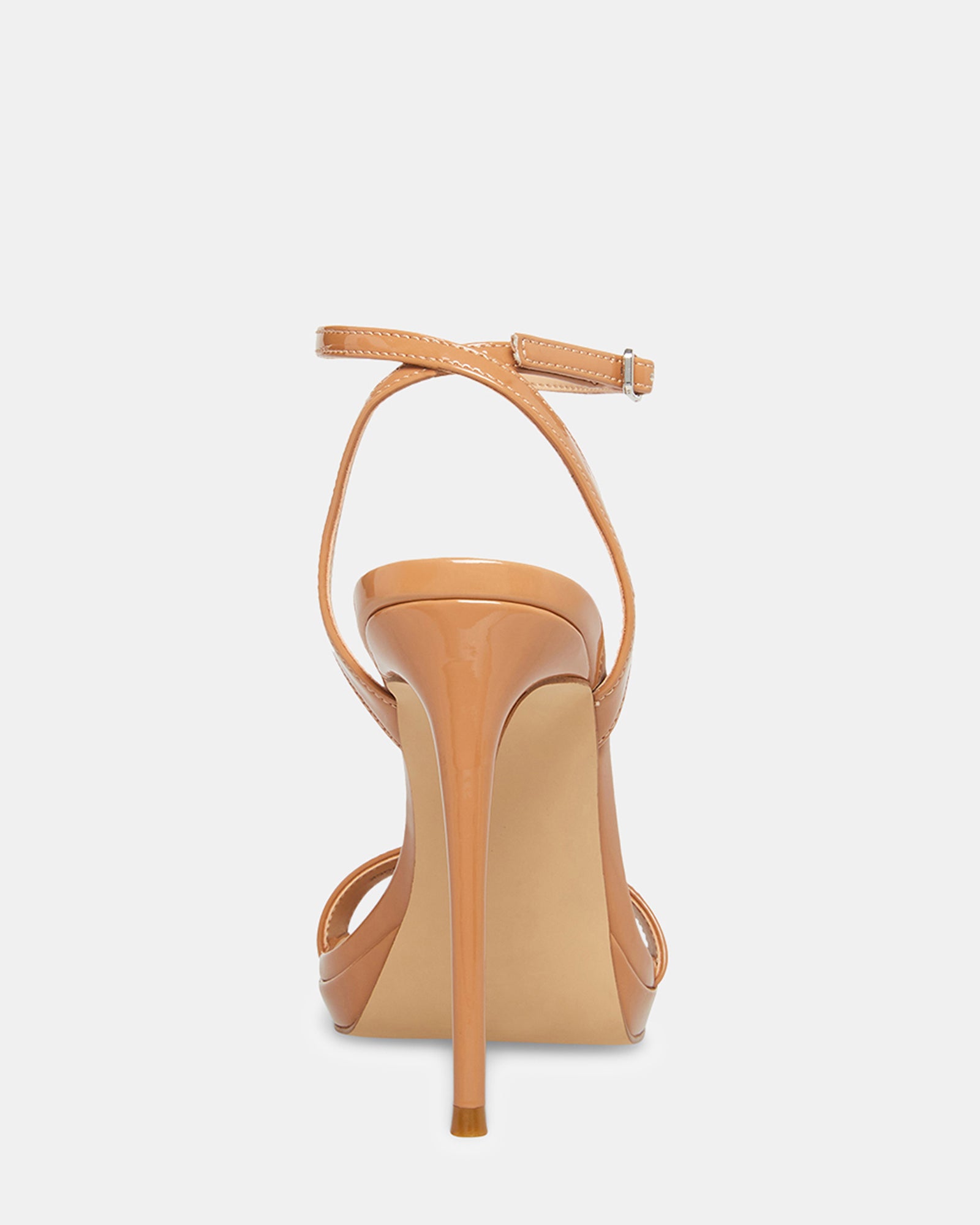 WAFER Tan Patent Strappy Heels | Women's Platform Sandals – Steve Madden