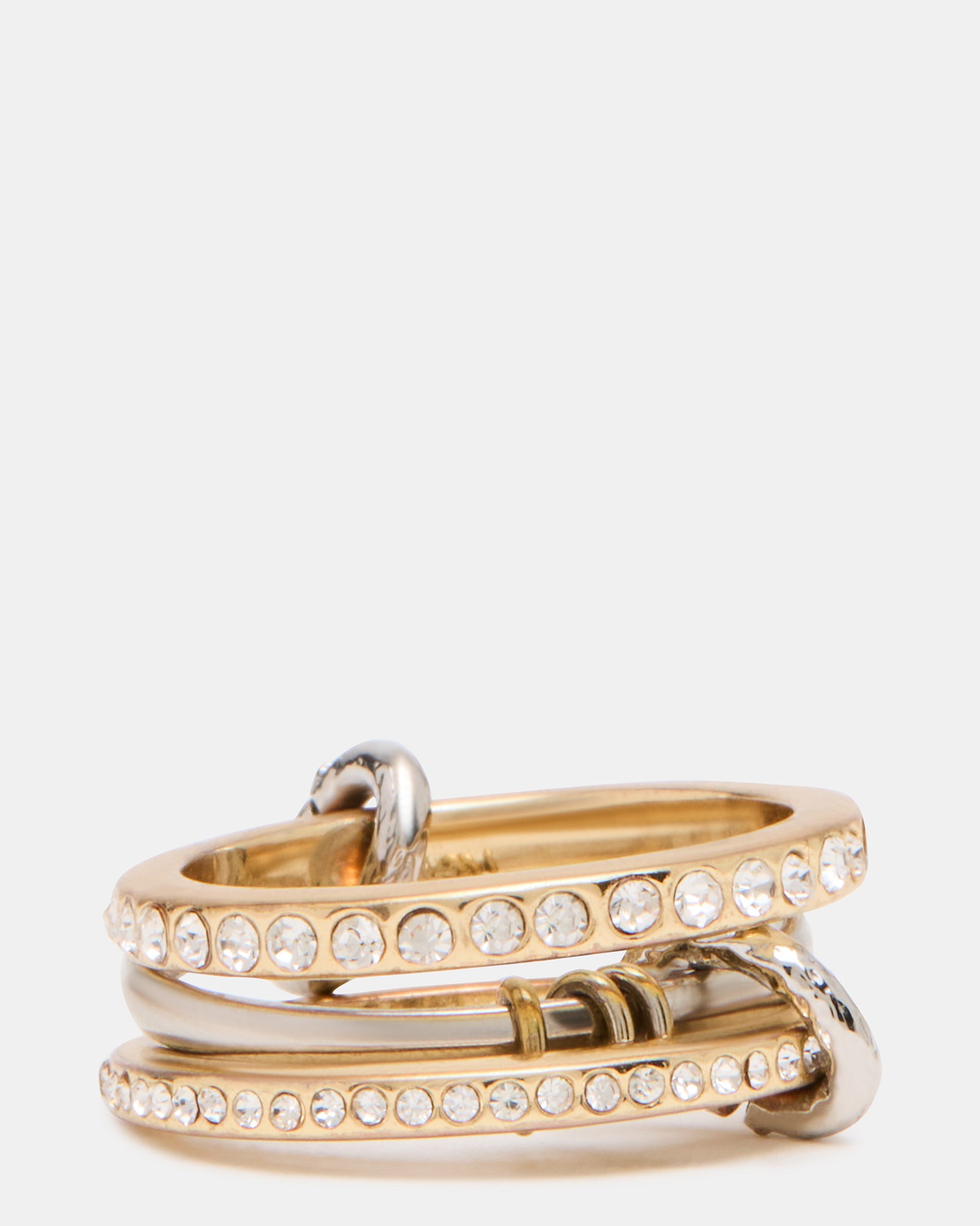STACKED RHINESTONE RING GOLD MULTI Women's Embellished Ring | Steve Madden