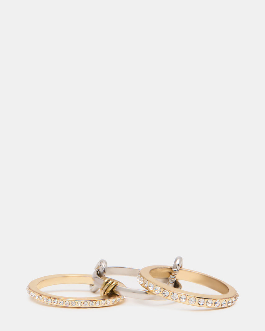 STACKED RHINESTONE RING GOLD MULTI - view 4
