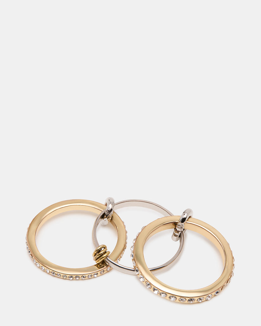 STACKED RHINESTONE RING GOLD MULTI - view 5