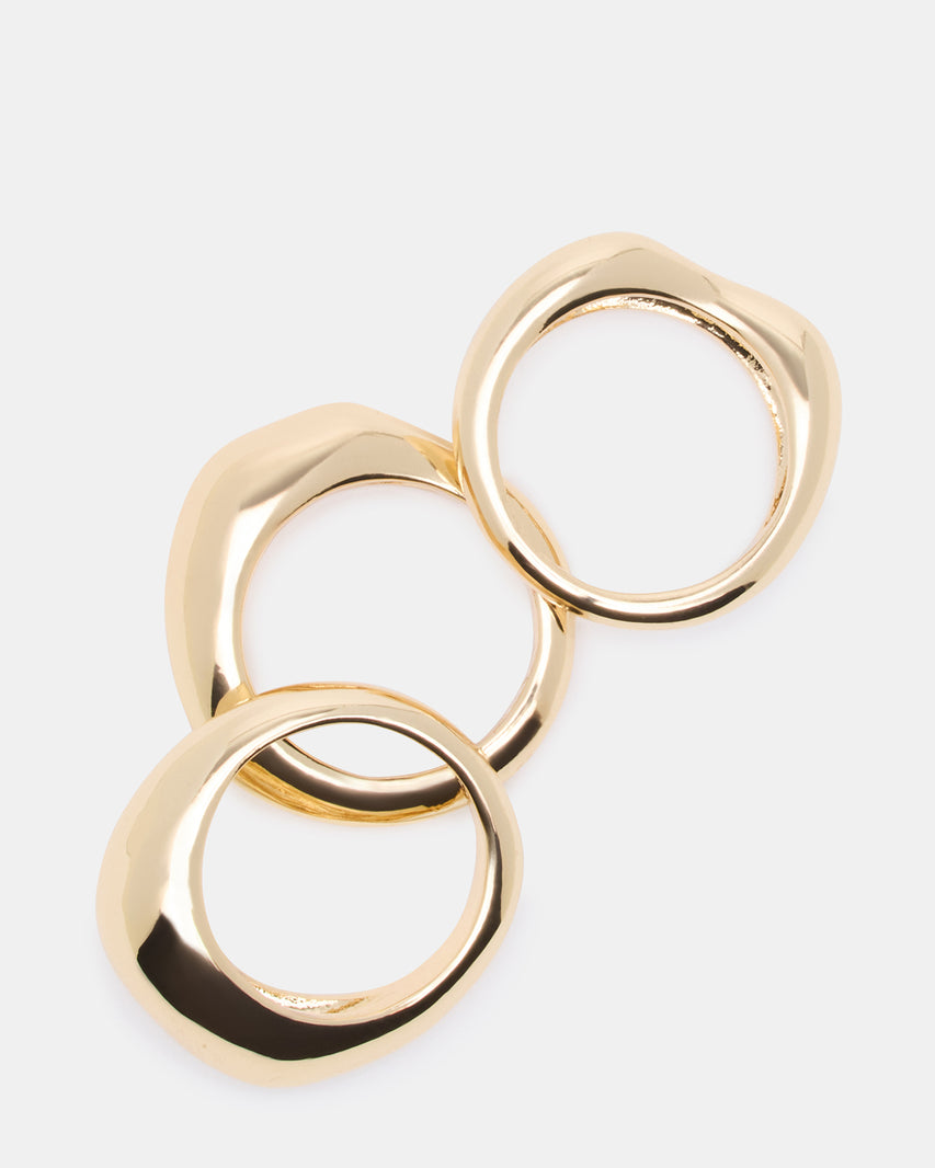 WAVY STACKABLE RINGS GOLD Women's Ring Set | Steve Madden