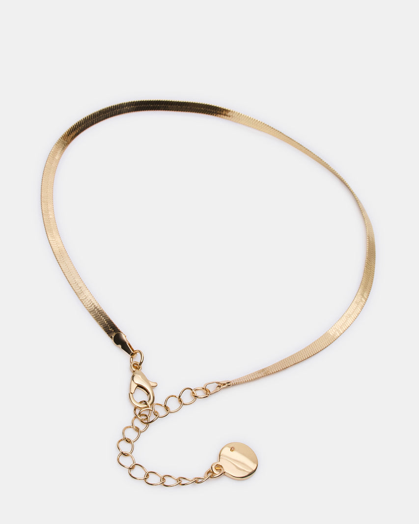 HERRINGBONE CHAIN ANKLET SET GOLD