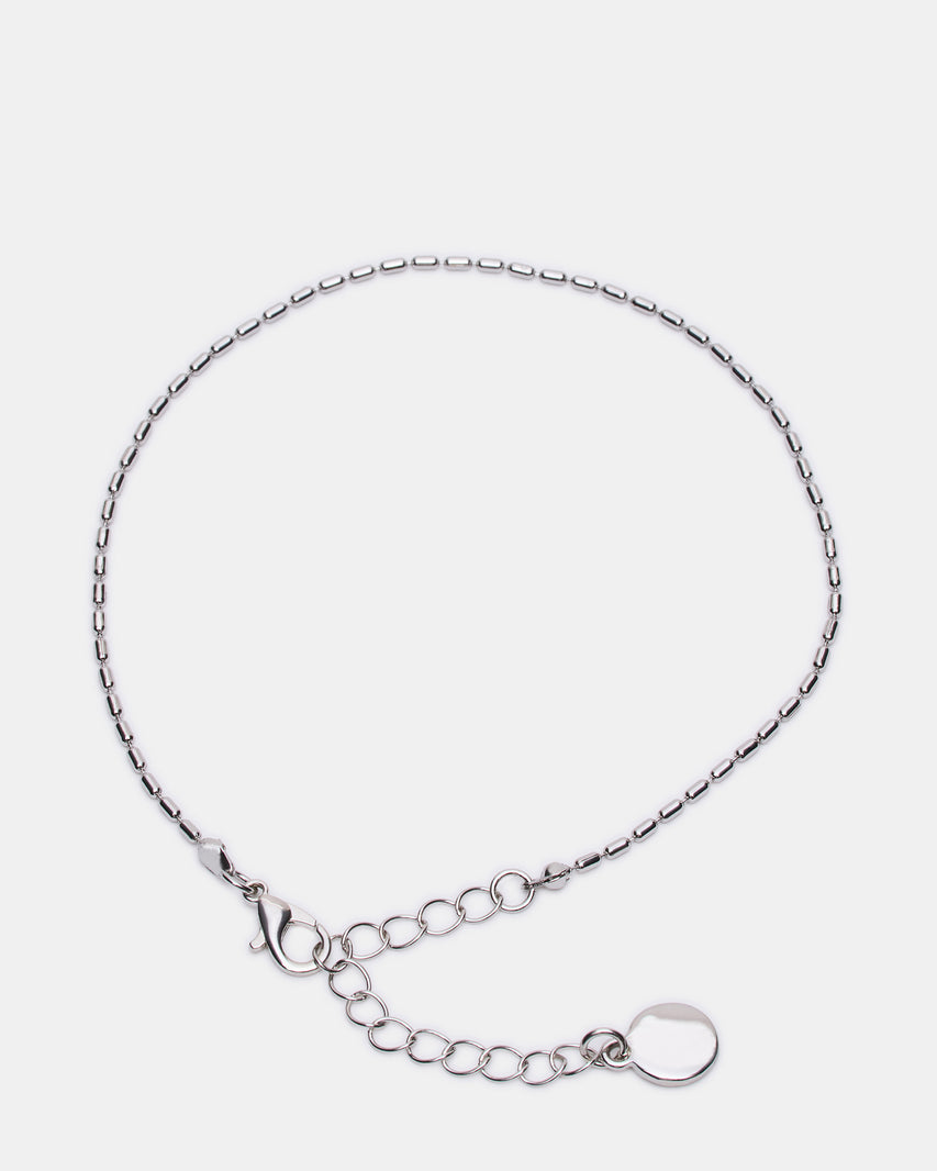 HERRINGBONE CHAIN ANKLET SET SILVER