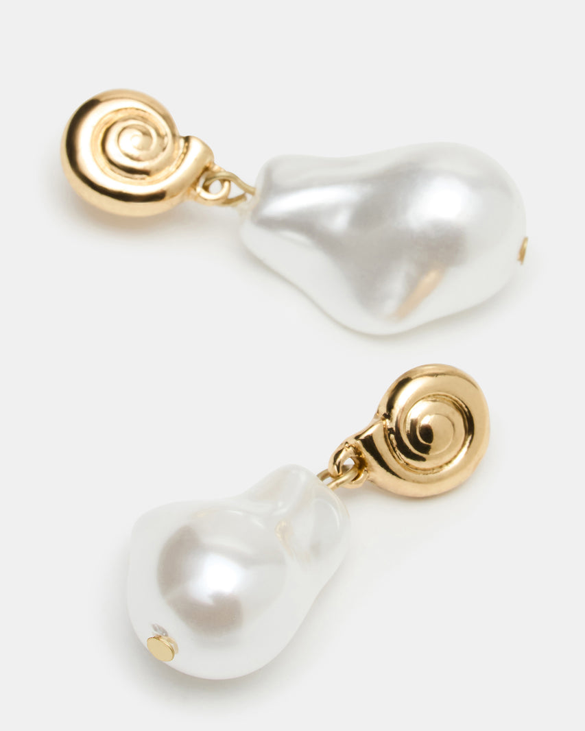 SHELL DROP EARRINGS PEARL - view 2