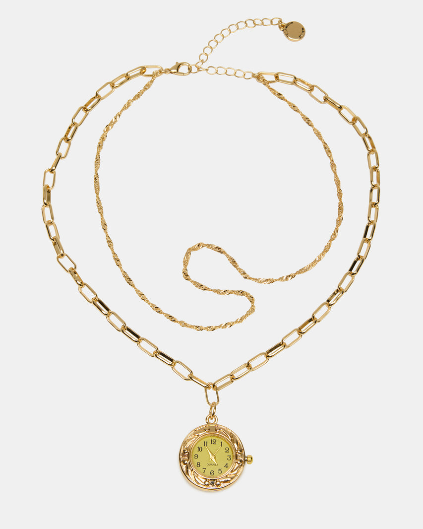 WATCH PENDANT NECKLACE GOLD