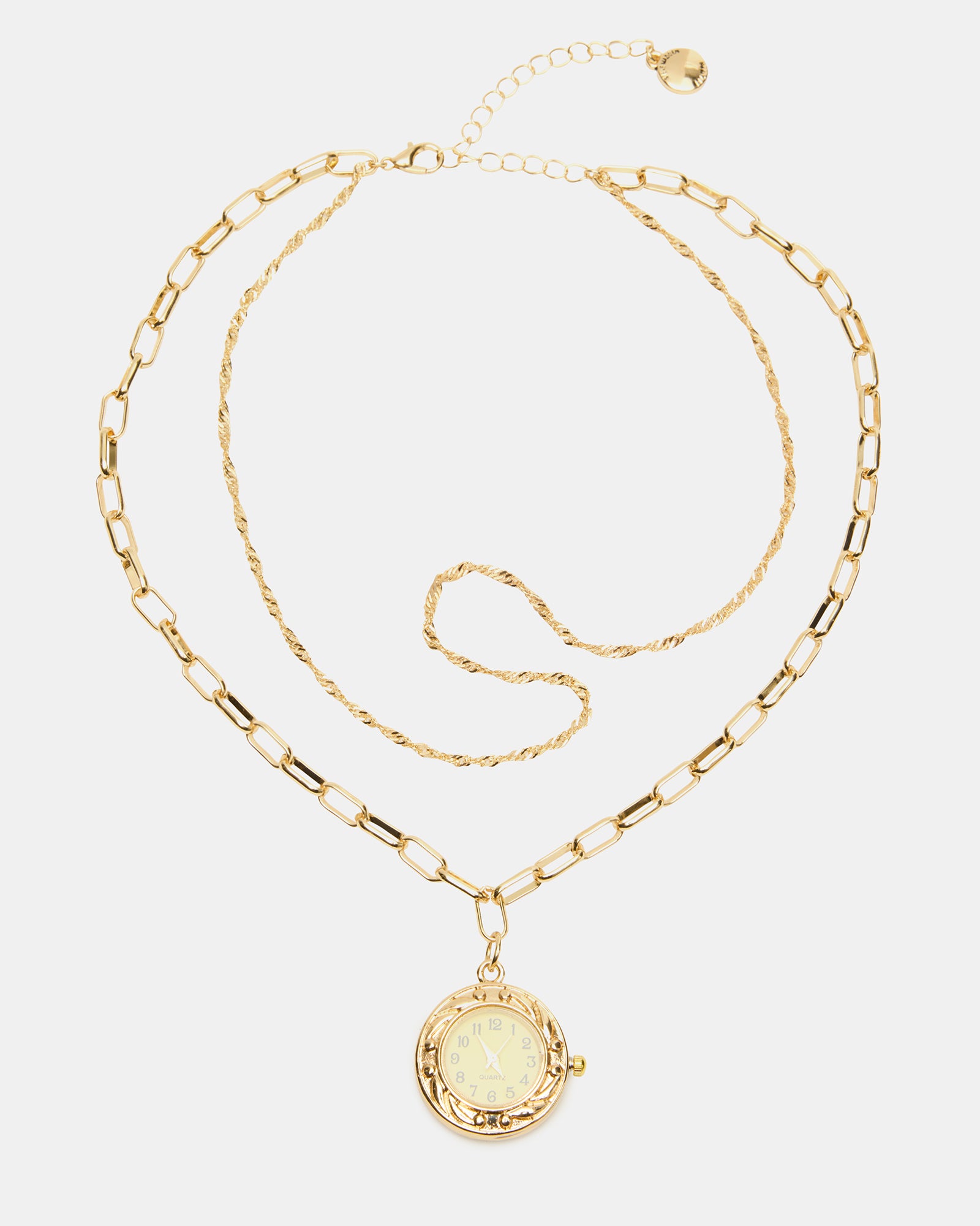 WATCH PENDANT NECKLACE GOLD - view 3