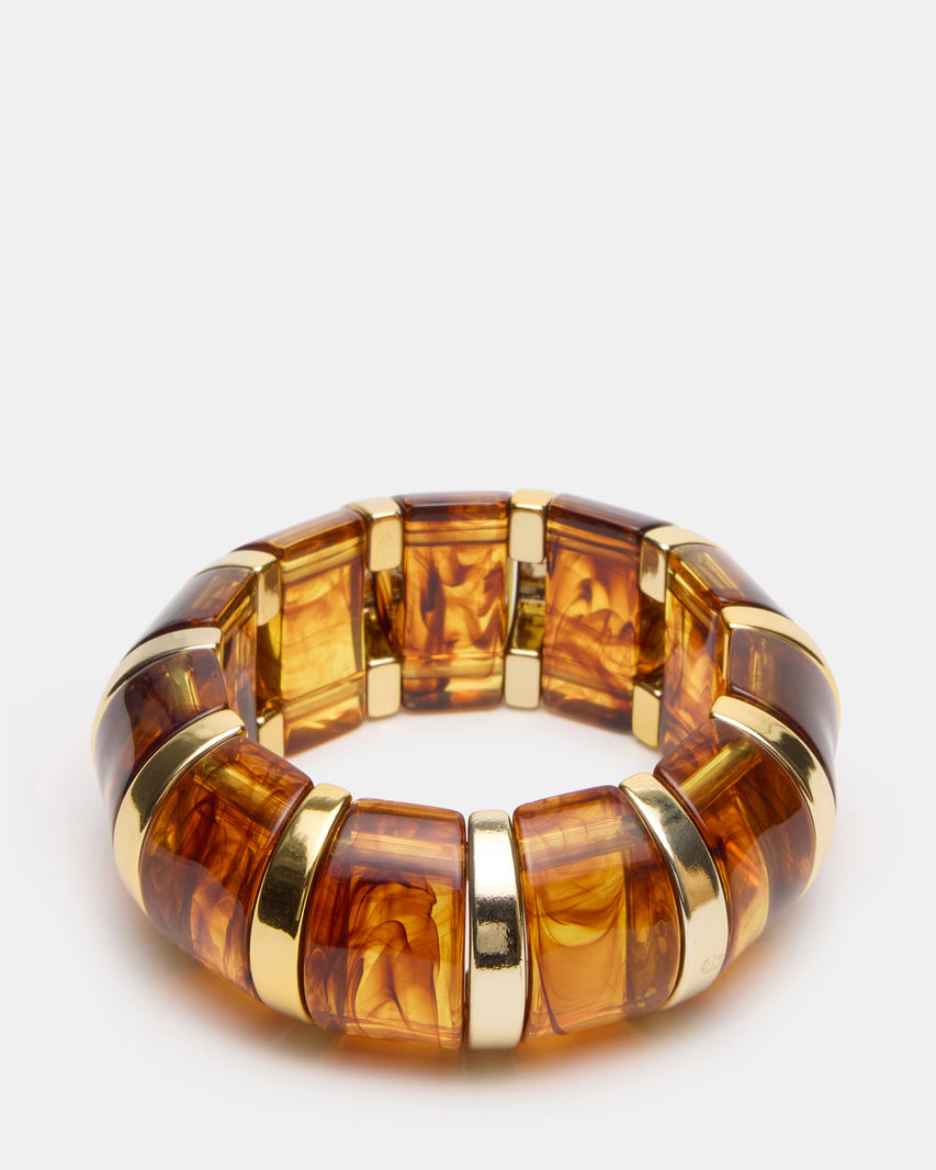 RESIN STRETCH BANGLE BRACELET BROWN
