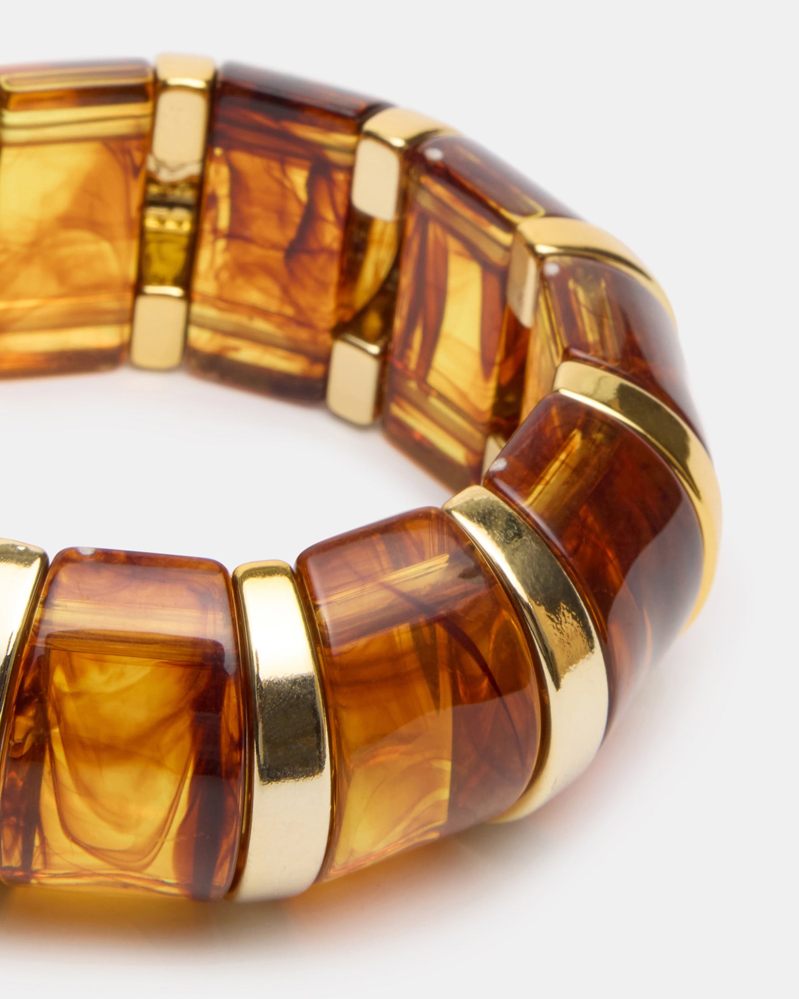 RESIN STRETCH BANGLE BRACELET BROWN - view 2