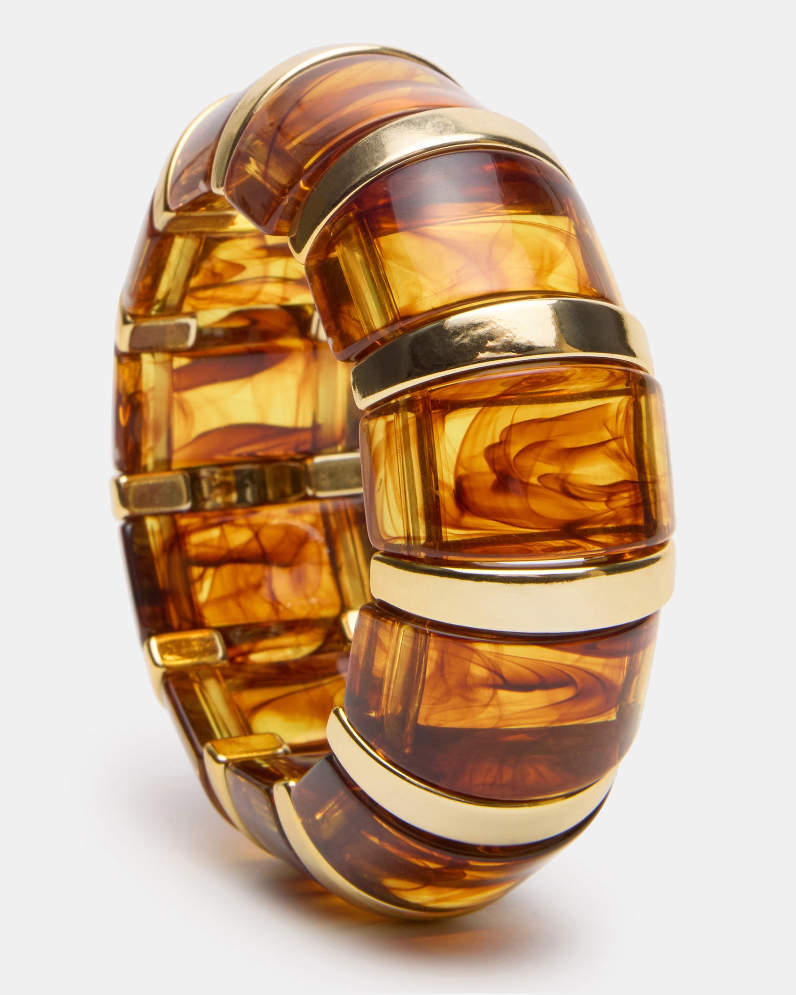 RESIN STRETCH BANGLE BRACELET BROWN - view 3
