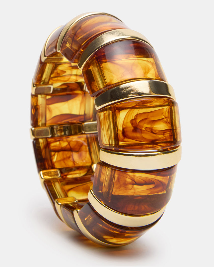 RESIN STRETCH BANGLE BRACELET BROWN - view 3