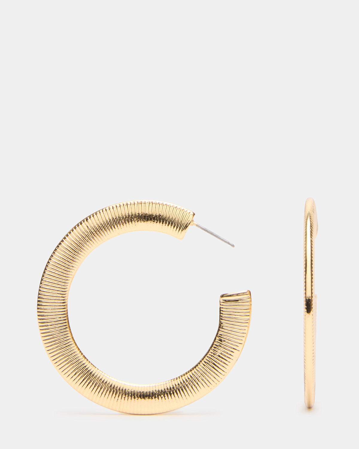 TEXTURED HOOP EARRINGS GOLD - view 3