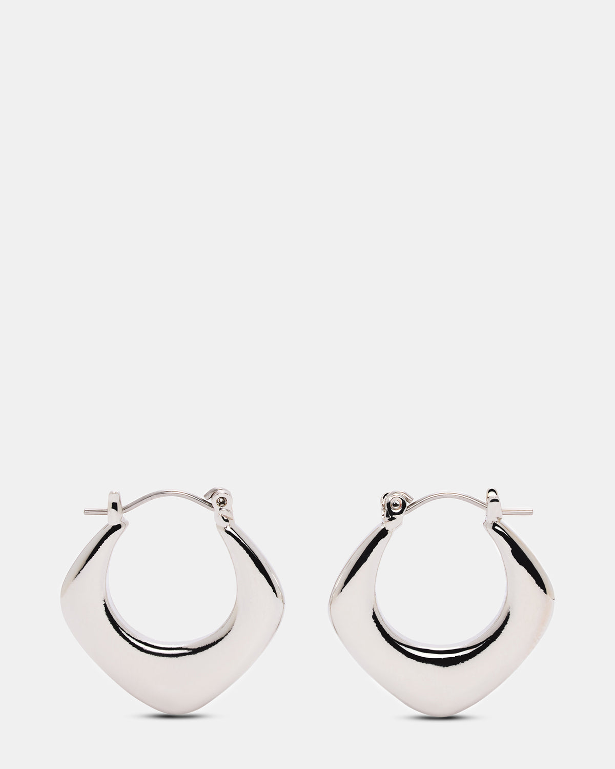 GEOMETRIC HOOP EARRINGS SILVER