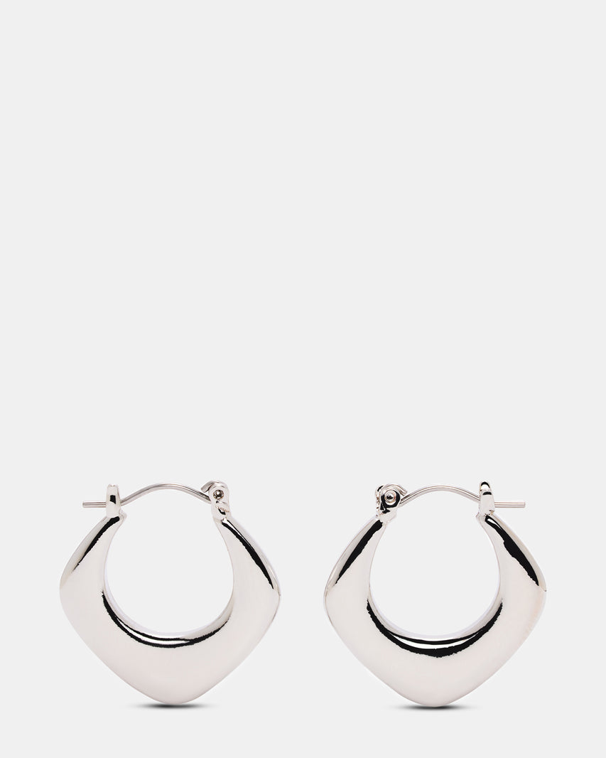 GEOMETRIC HOOP EARRINGS SILVER