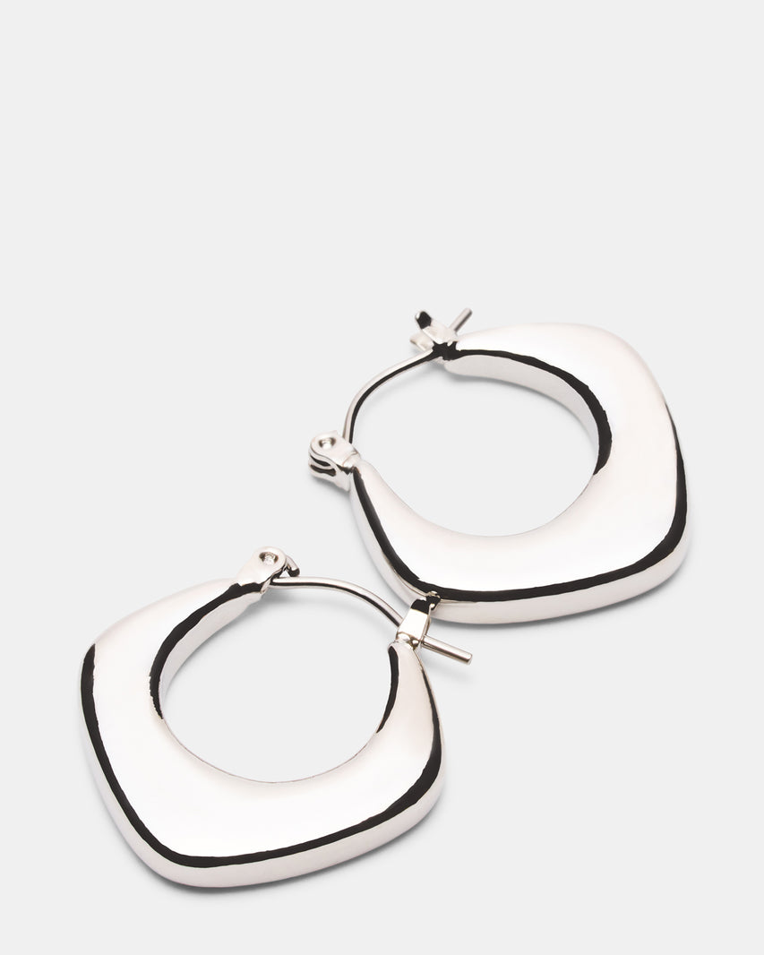 GEOMETRIC HOOP EARRINGS SILVER - view 3