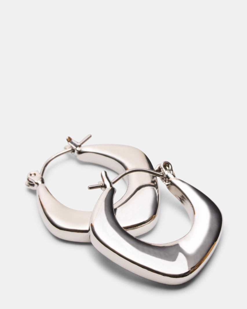 GEOMETRIC HOOP EARRINGS SILVER - view 2