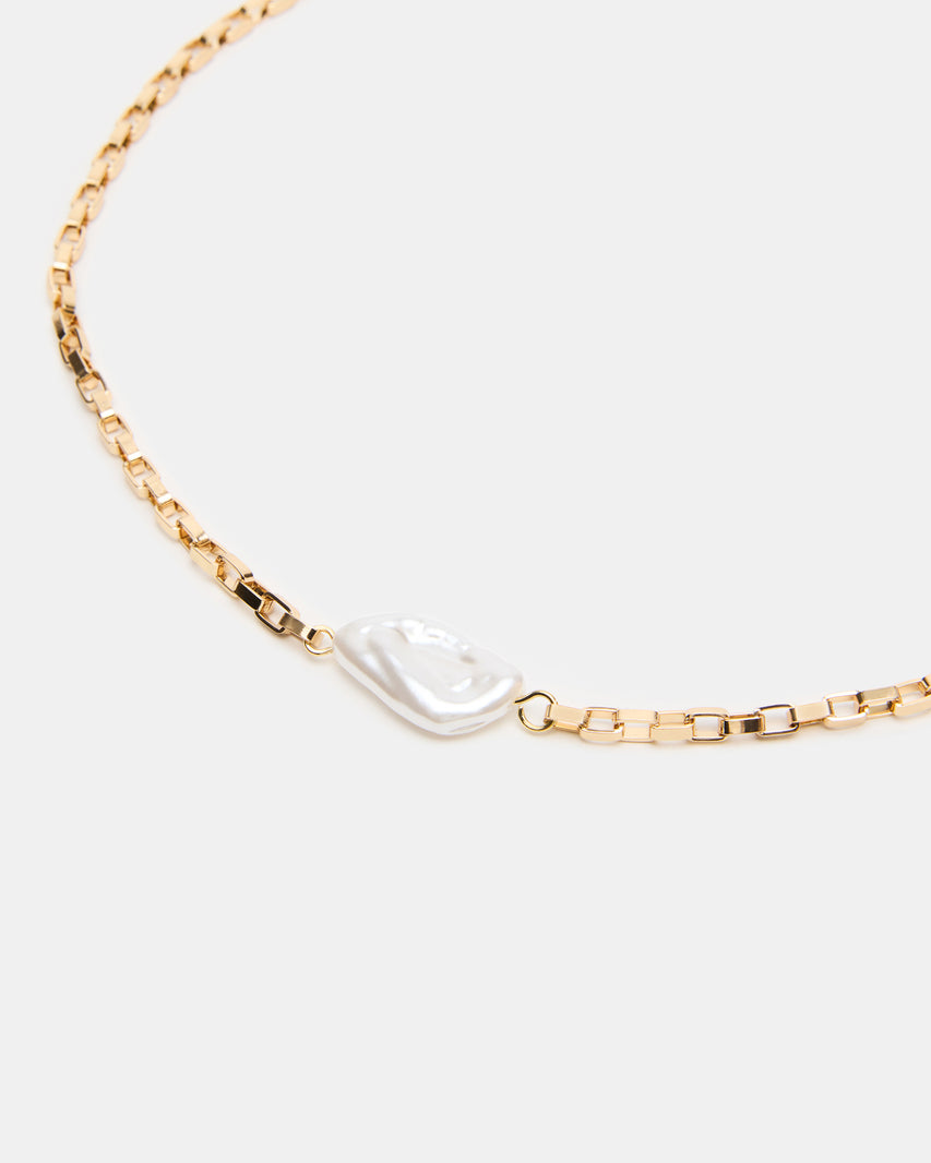 PEARL PENDANT NECKLACE GOLD - view 2