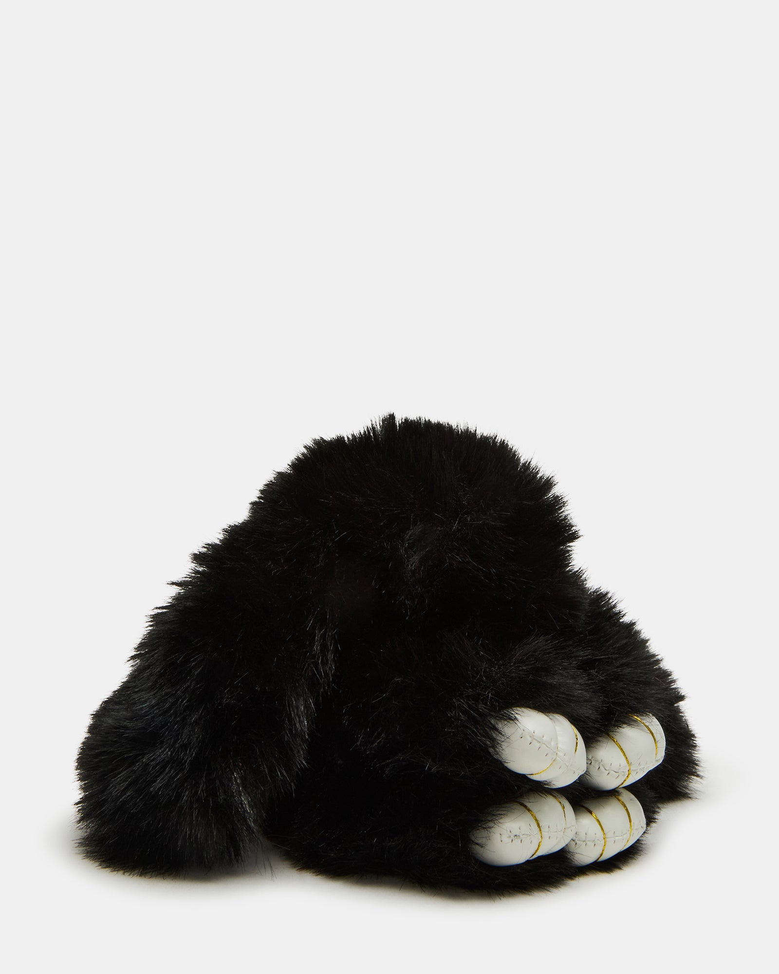 BUNNY BAG CHARM Black Multi-Colored Alphabet Letter Beaded Plush