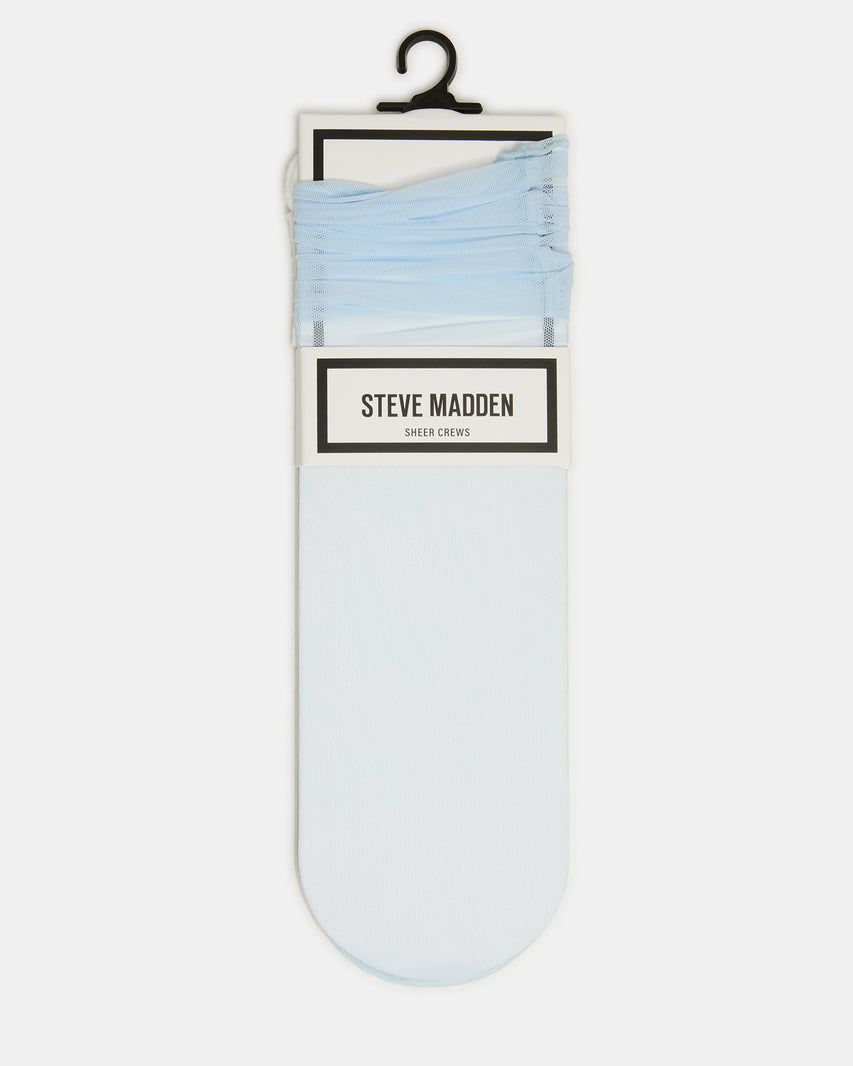 2 PACK SOFIA SOLID MESH CREW SOCKS LIGHT BLUE