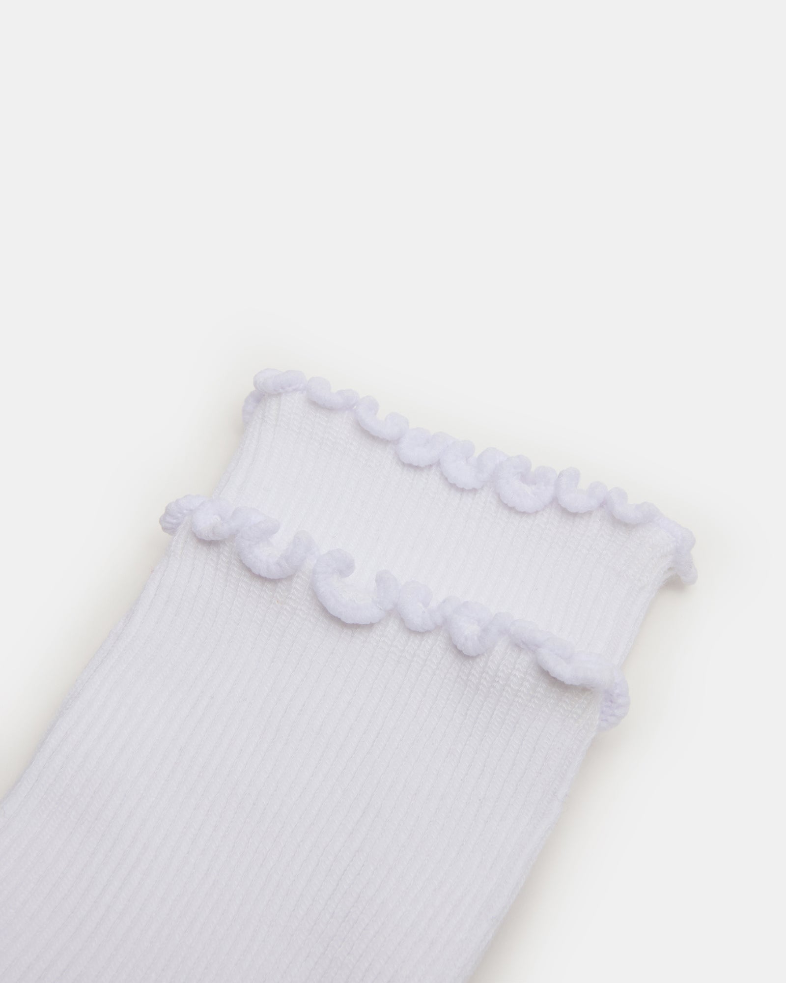 2 PACK LETTUCE EDGE RIB ANKLET SOCKS WHITE - view 2