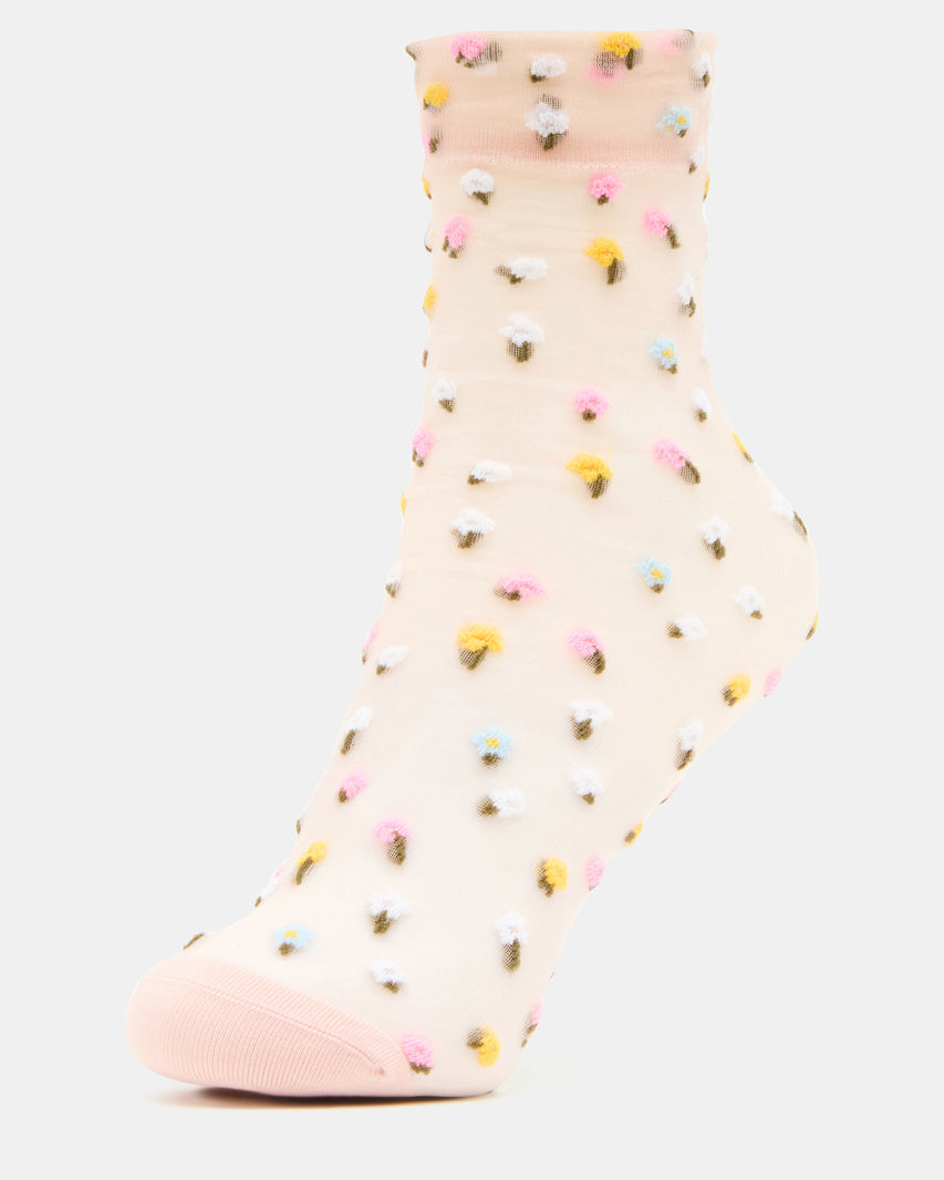 2 WILDFLOWER PACK TULLE SOCKS BLUSH