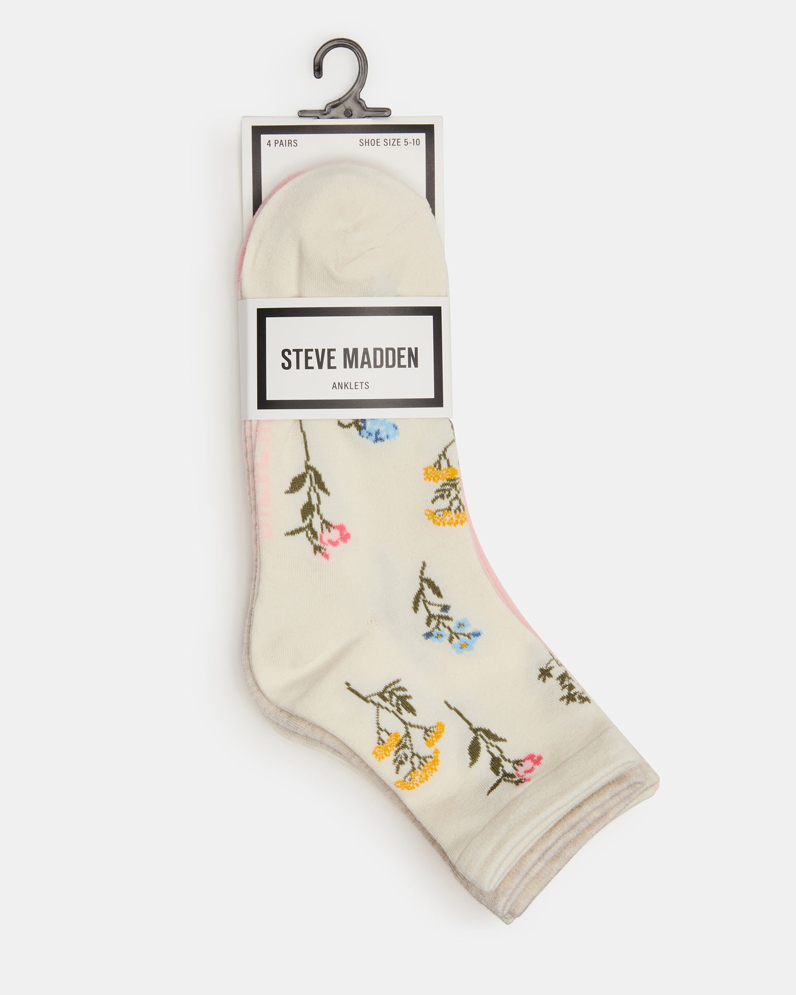 4 BLOOM PACK FLOWER SOCKS IVORY MULTI