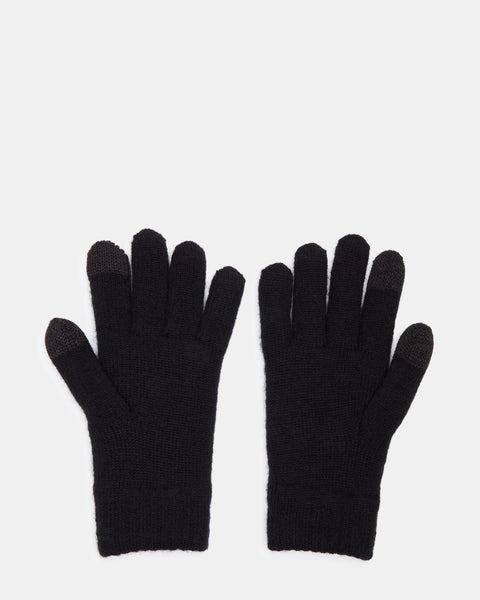 TOUCHSCREEN RIBBED GLOVES BLACK