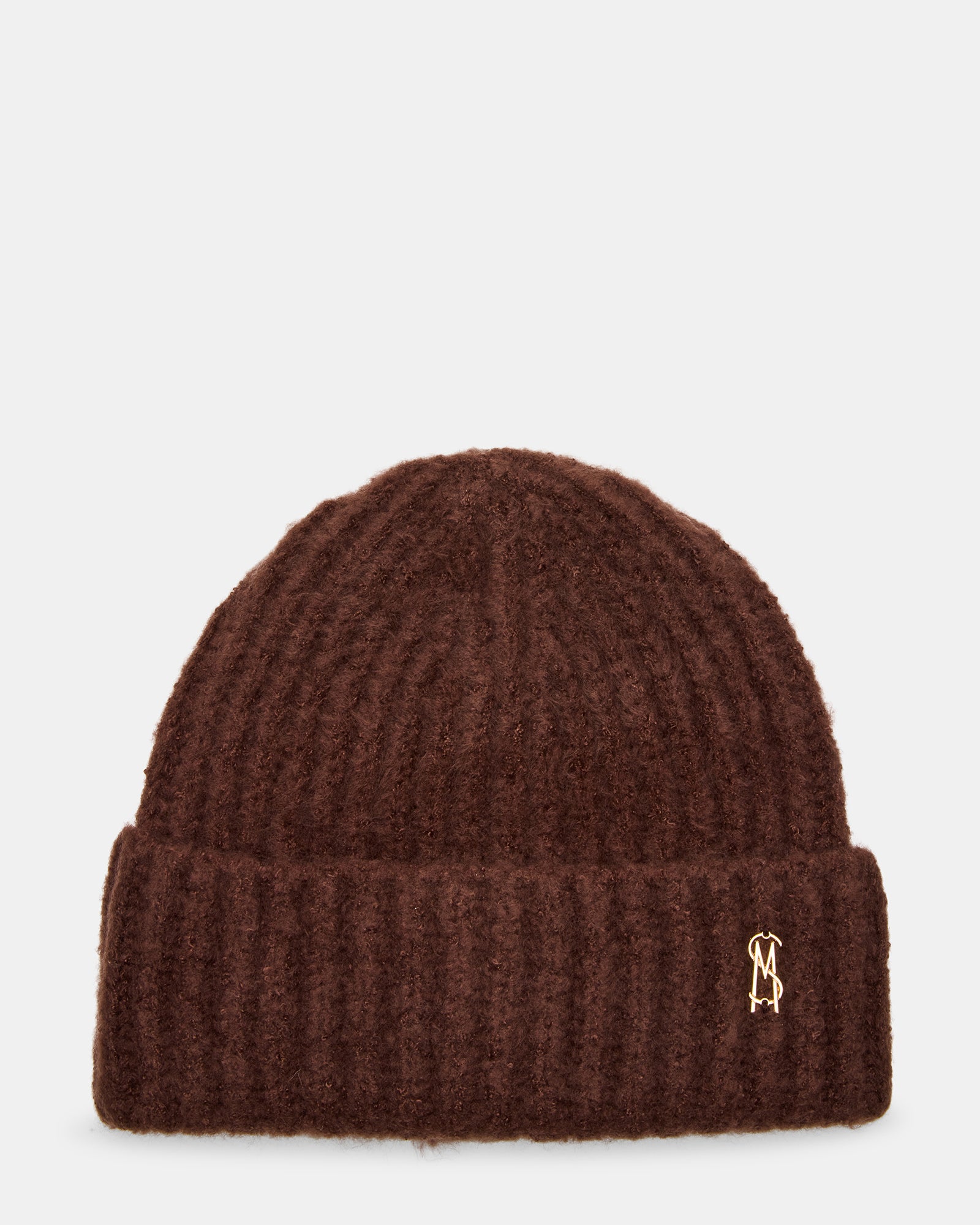 LOGO BEANIE DARK BROWN