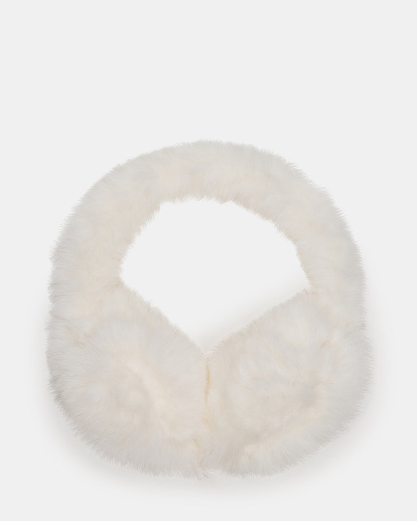 ALL OVER FAUX EARMUFFS ANTIQUE WHITE
