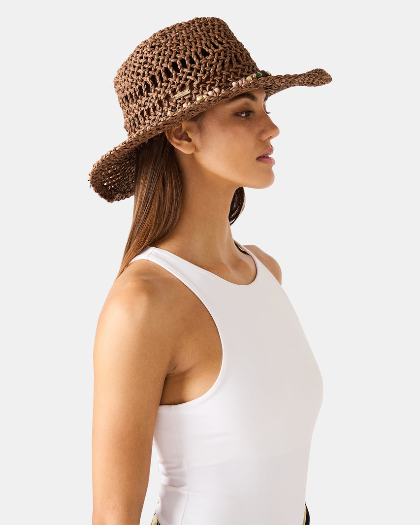 LEI BEADED TRIM WESTERN HAT CHOCOLATE - view 5