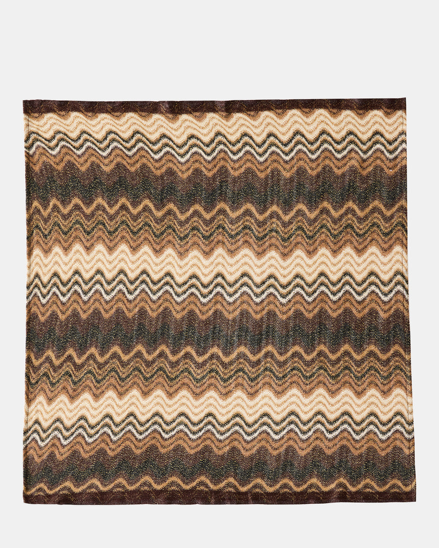 WAVY SHIMMER SQUARE SCARF NEUTRAL