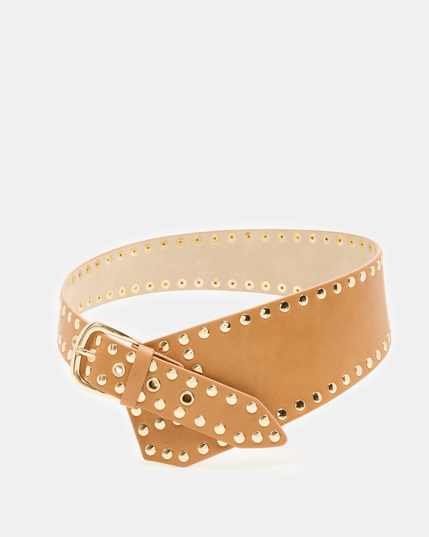 STUDDED Wide Waist Brown Women's Belt | Steve Madden