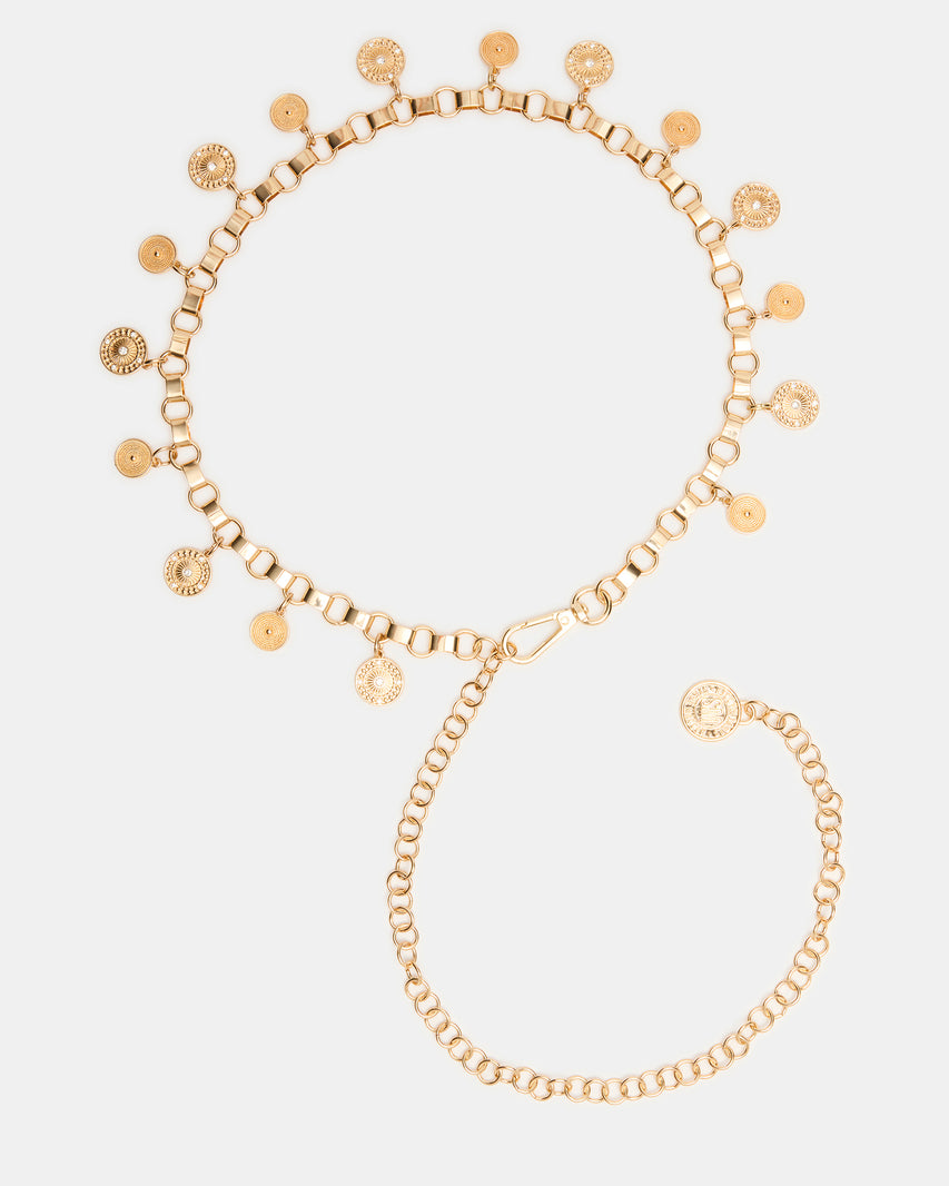 COIN Chain Gold Women's Belt | Steve Madden