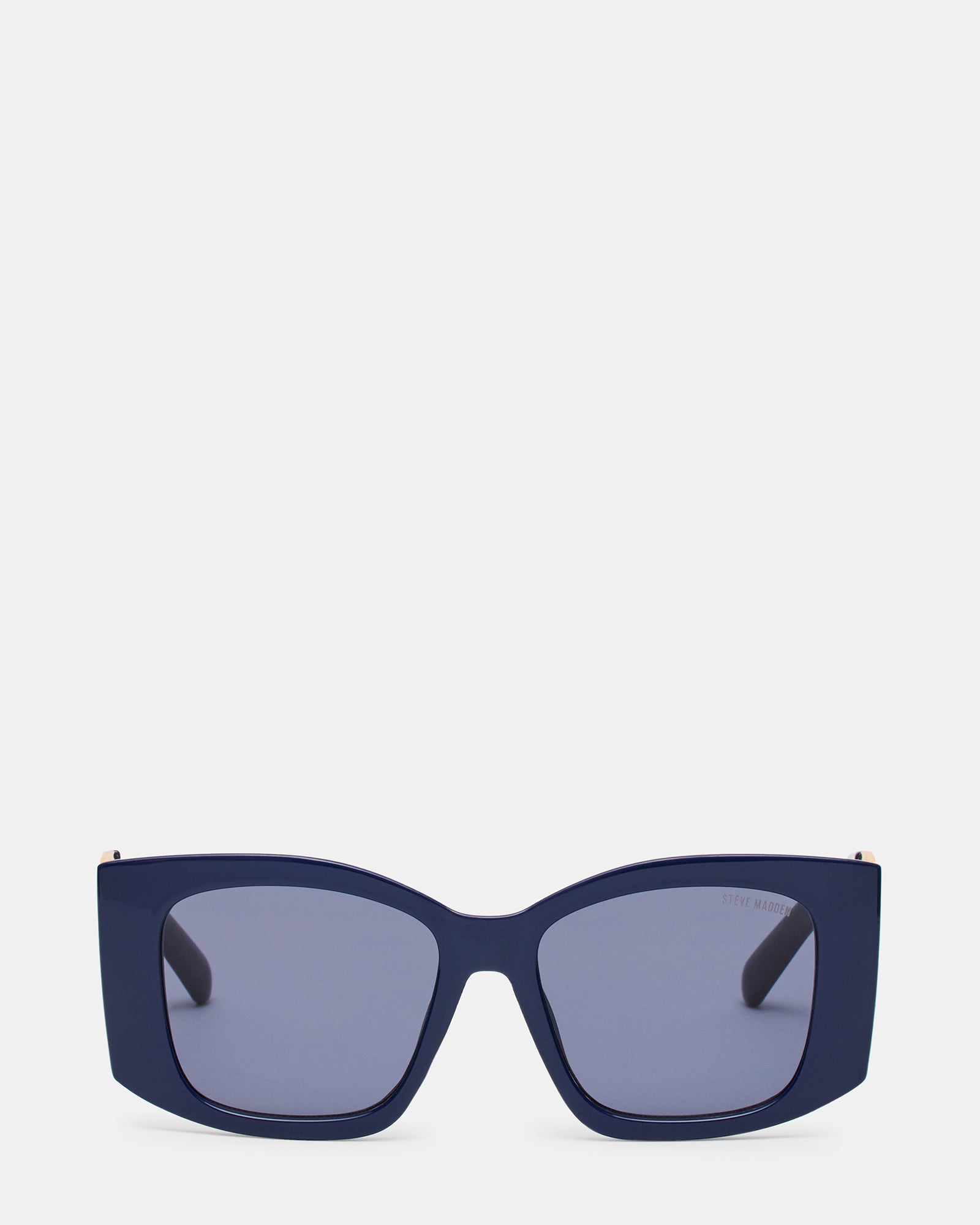 AGITHA Navy Frame Gold-Detail Rectangle Navy Lens Sunglasses | Steve Madden