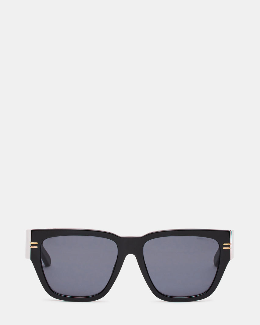 BRAISON Black Frame Cateye Solid Smoke Lens Sunglasses | Steve Madden