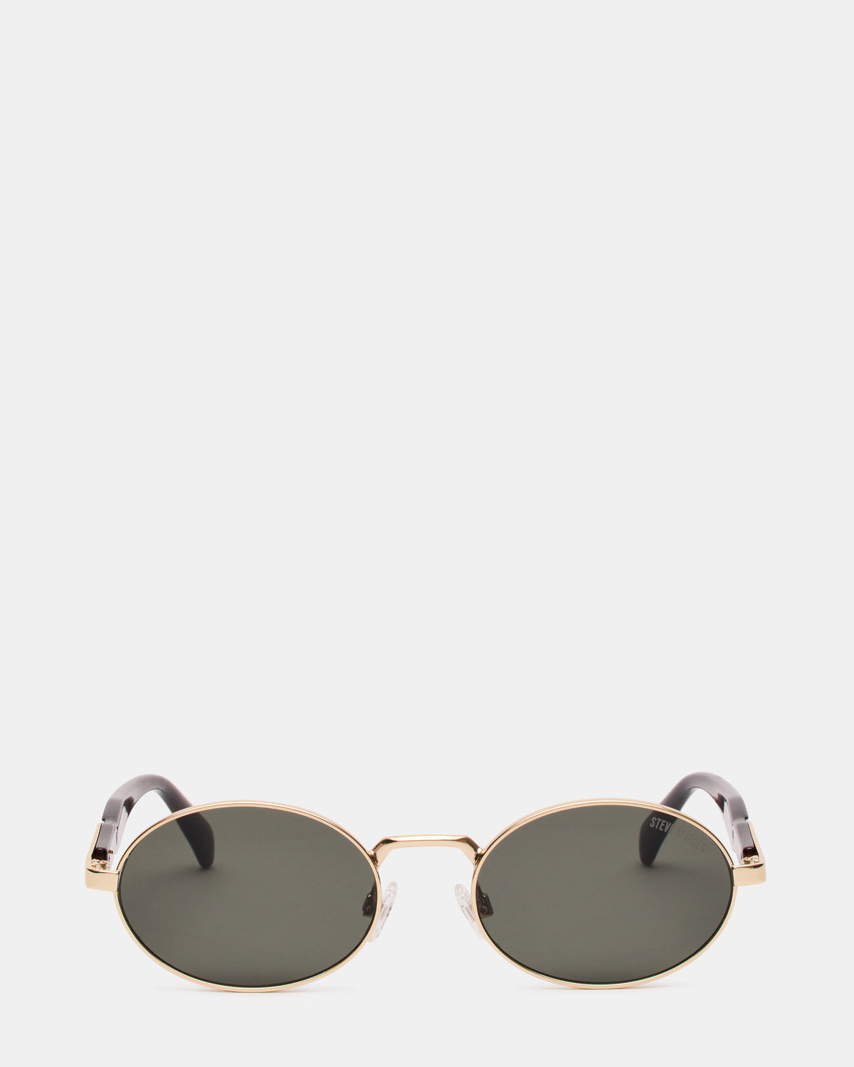 LANDY Gold Frame Oval Charcoal Lens Sunglasses – Steve Madden display picture 3