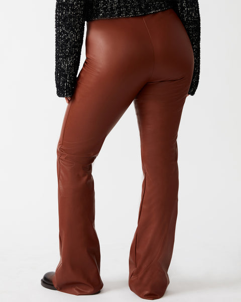 CITRINE Pant Cognac | Women's Faux Leather Flare Pants – Steve Madden