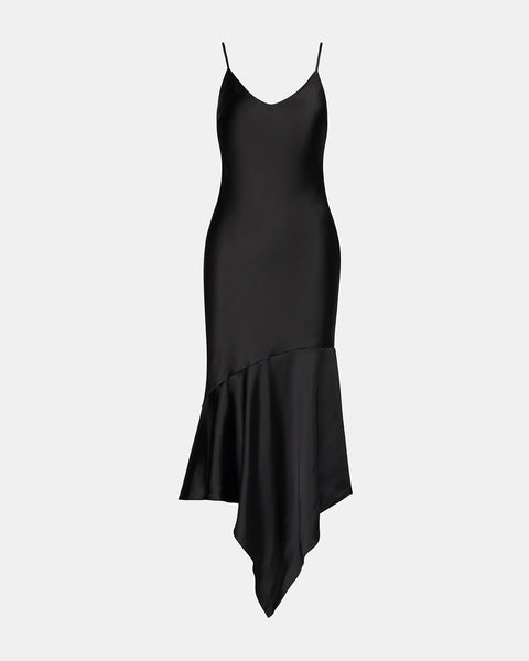 LUCILLE Dress Black | Women's Wedding Guest Dresses – Steve Madden