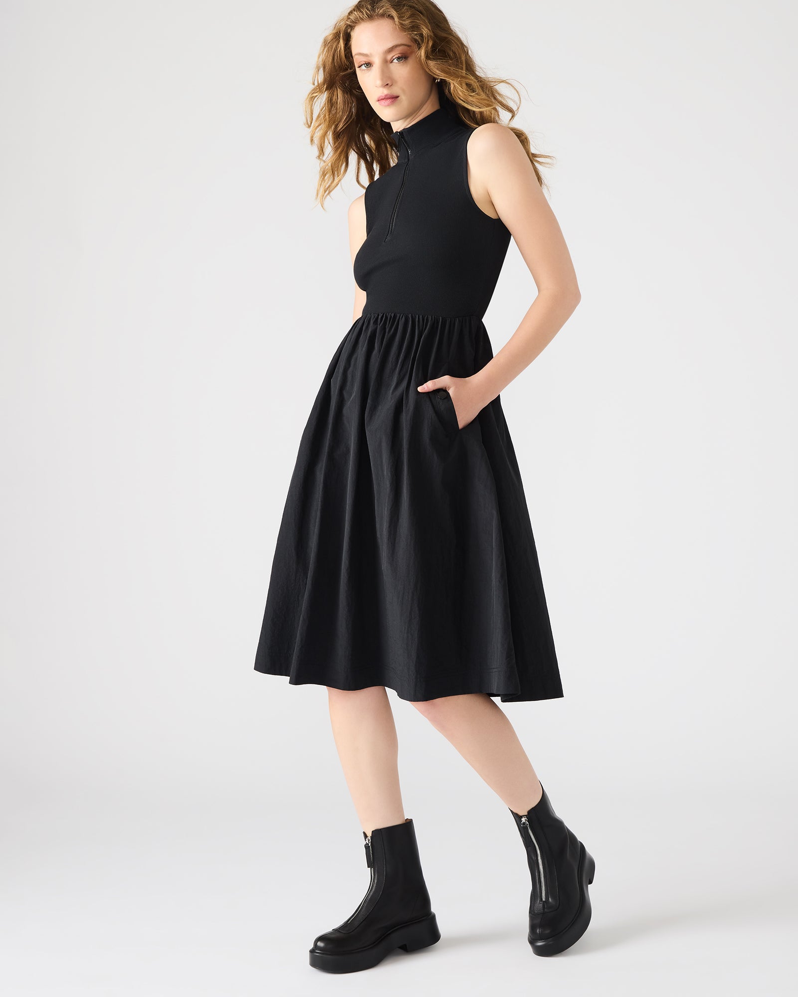 BERLIN White Women's Mock Neck Midi Dress Steve Madden BERLIN White Women's Mock Neck Midi Dress Steve Madden