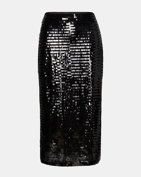 DINAH Midi Skirt Black | Women's Sequins Midi Skirt – Steve Madden